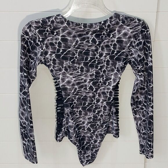 Issa de' Mar Women's Large Makena Surf Suit Aqua Noir Strappy Side Paneling Swim - Picture 5 of 11